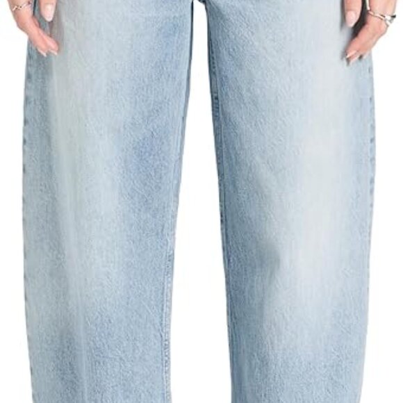 BNWT FRAME Women's long barrel raw cuff jeans size 28 rhode blue - Picture 4 of 14